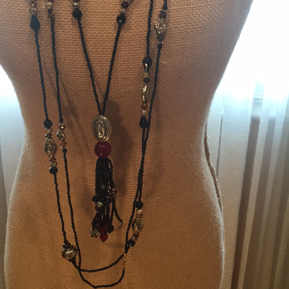 Three long necklace, genuine lucite, great look - Picture 3 of 5